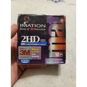 Imation 3.5" Floppy Disks Diskettes 10 Pack IBM Formatted 1.44MB 2HD New Sealed